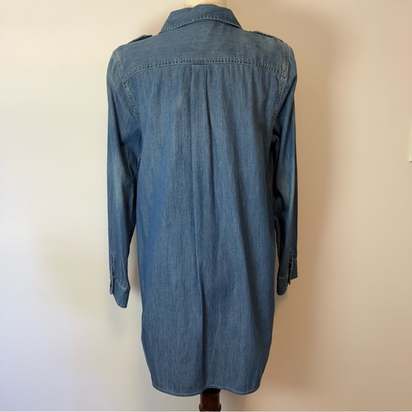 Two by Vince Camuto Blue Denim Button-Up Long Sleeves Shirt Dress Size L - Picture 2 of 8